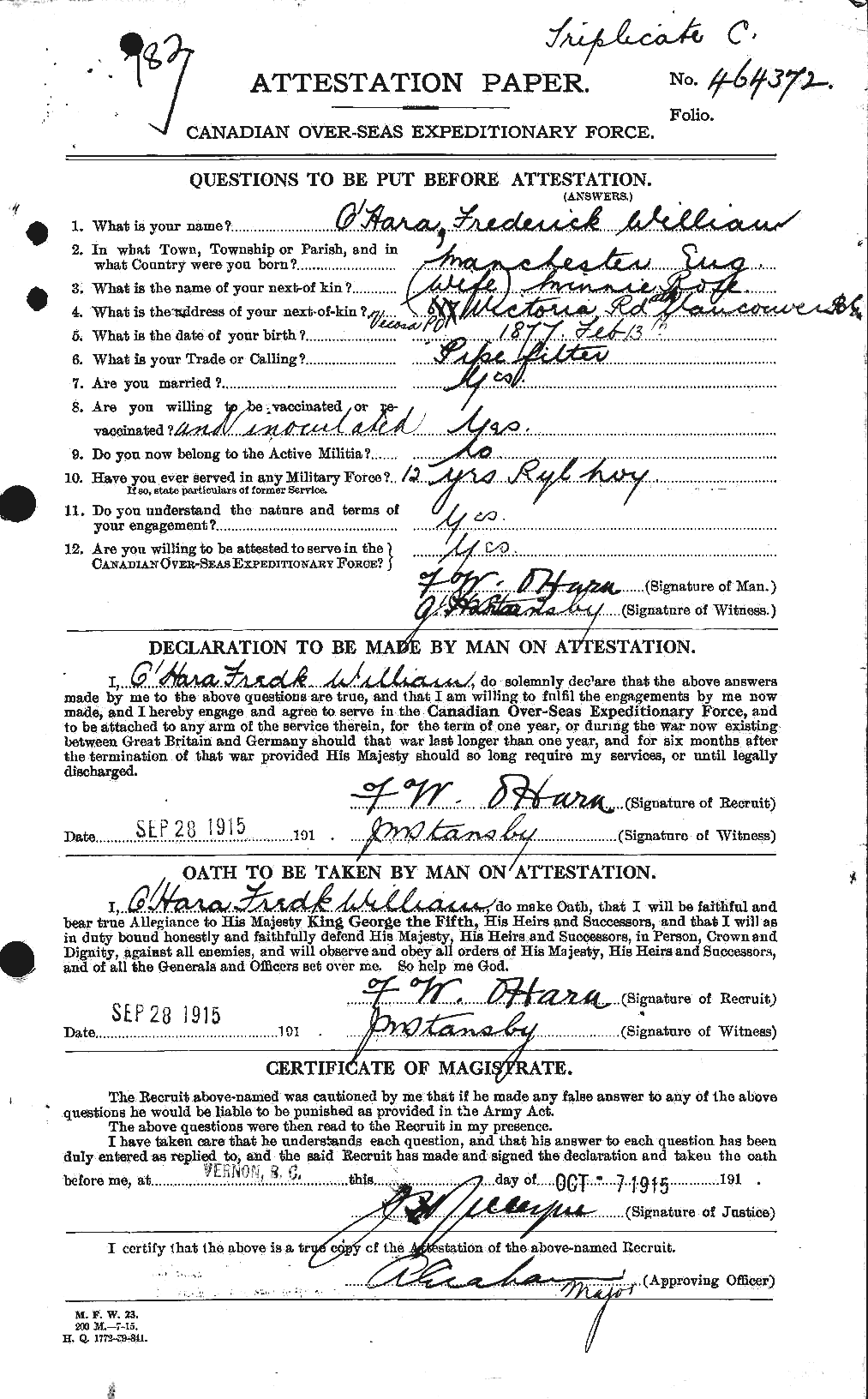 Personnel Records of the First World War - CEF 551470a