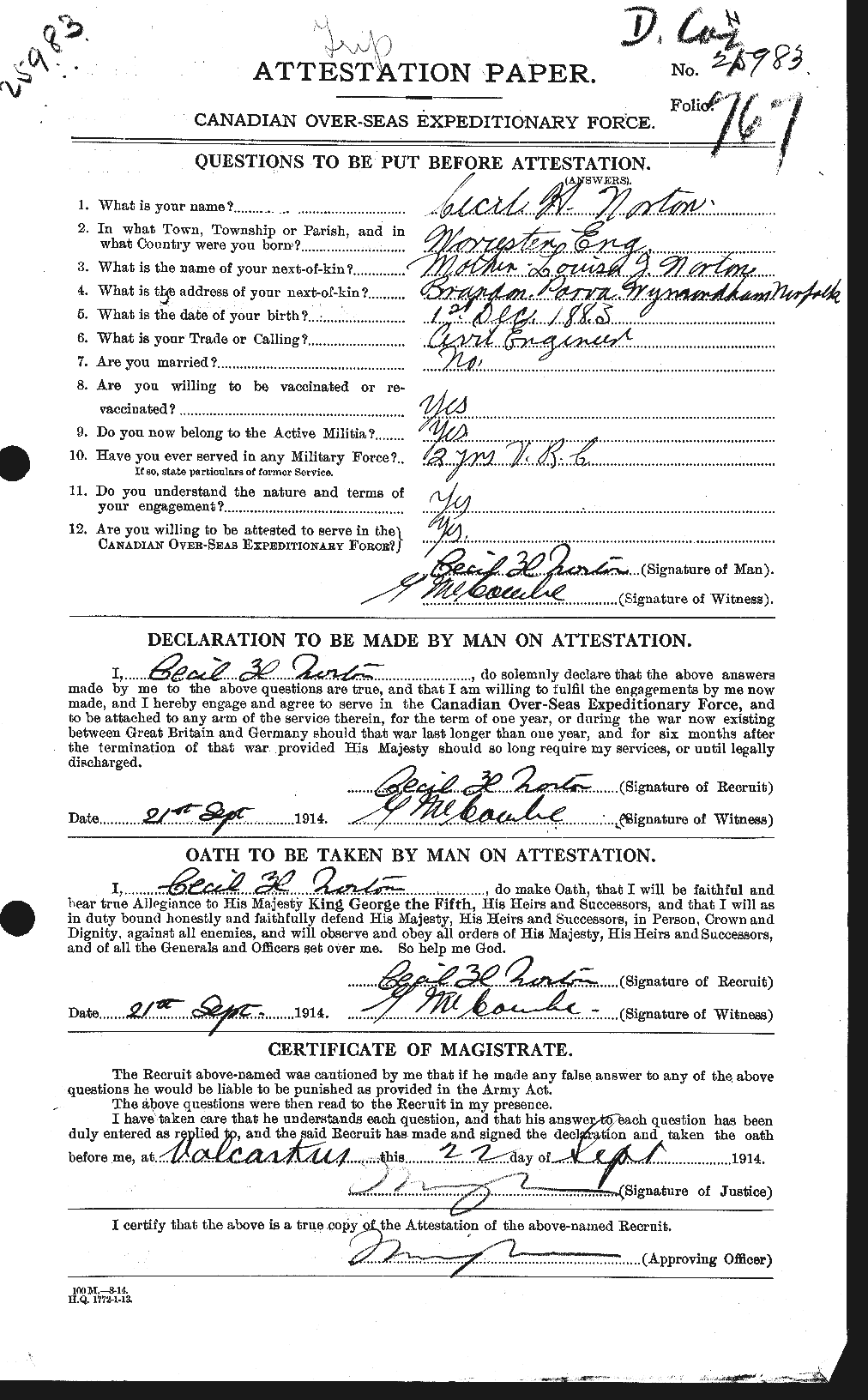 Personnel Records of the First World War - CEF 551769a