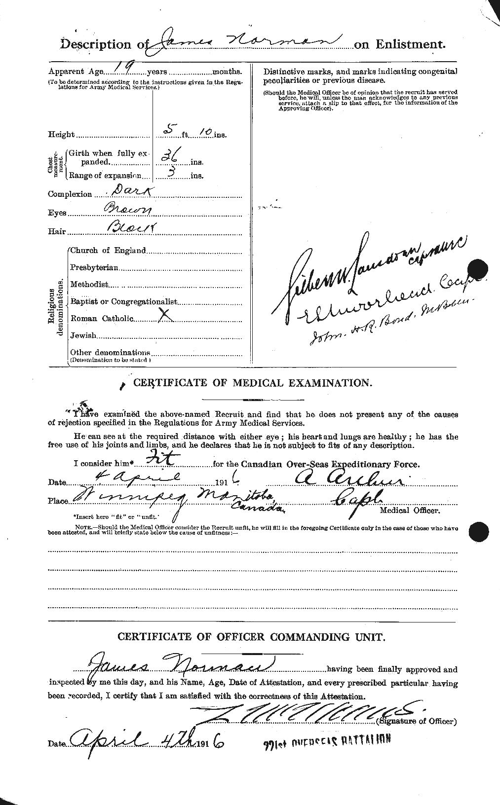 Dossiers du Personnel de la Première Guerre mondiale - CEC 552131b