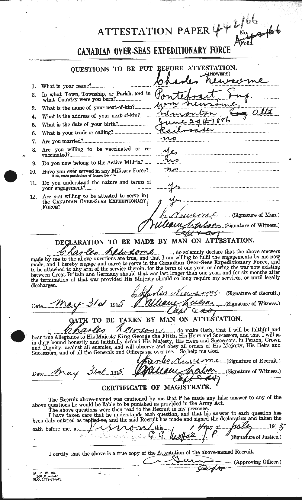 Personnel Records of the First World War - CEF 552774a