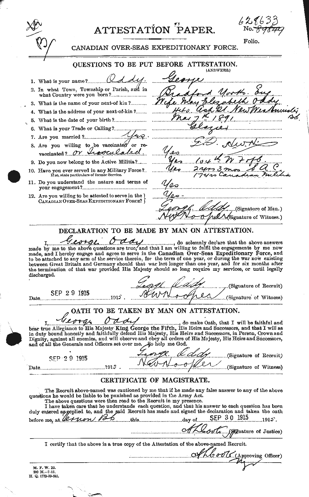 Personnel Records of the First World War - CEF 552940a