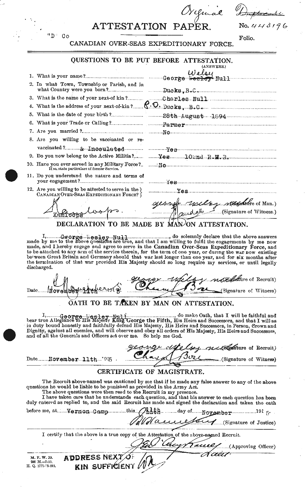 Personnel Records of the First World War - CEF 553266a