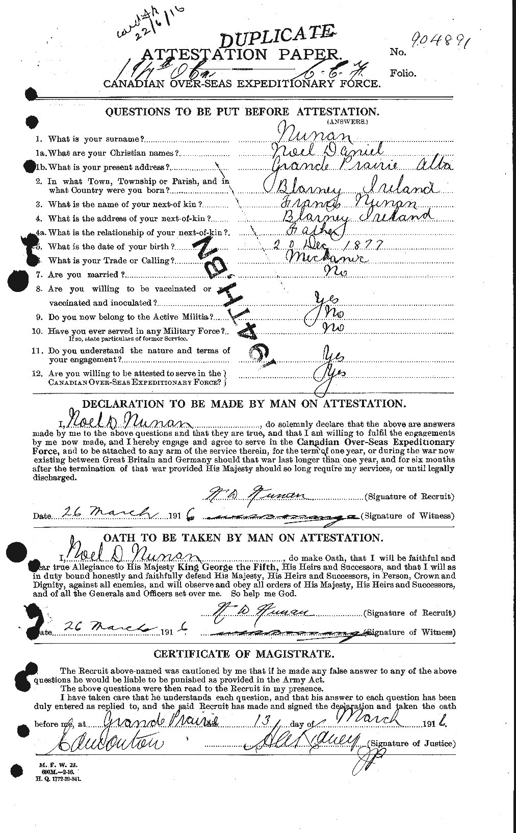 Personnel Records of the First World War - CEF 553278a