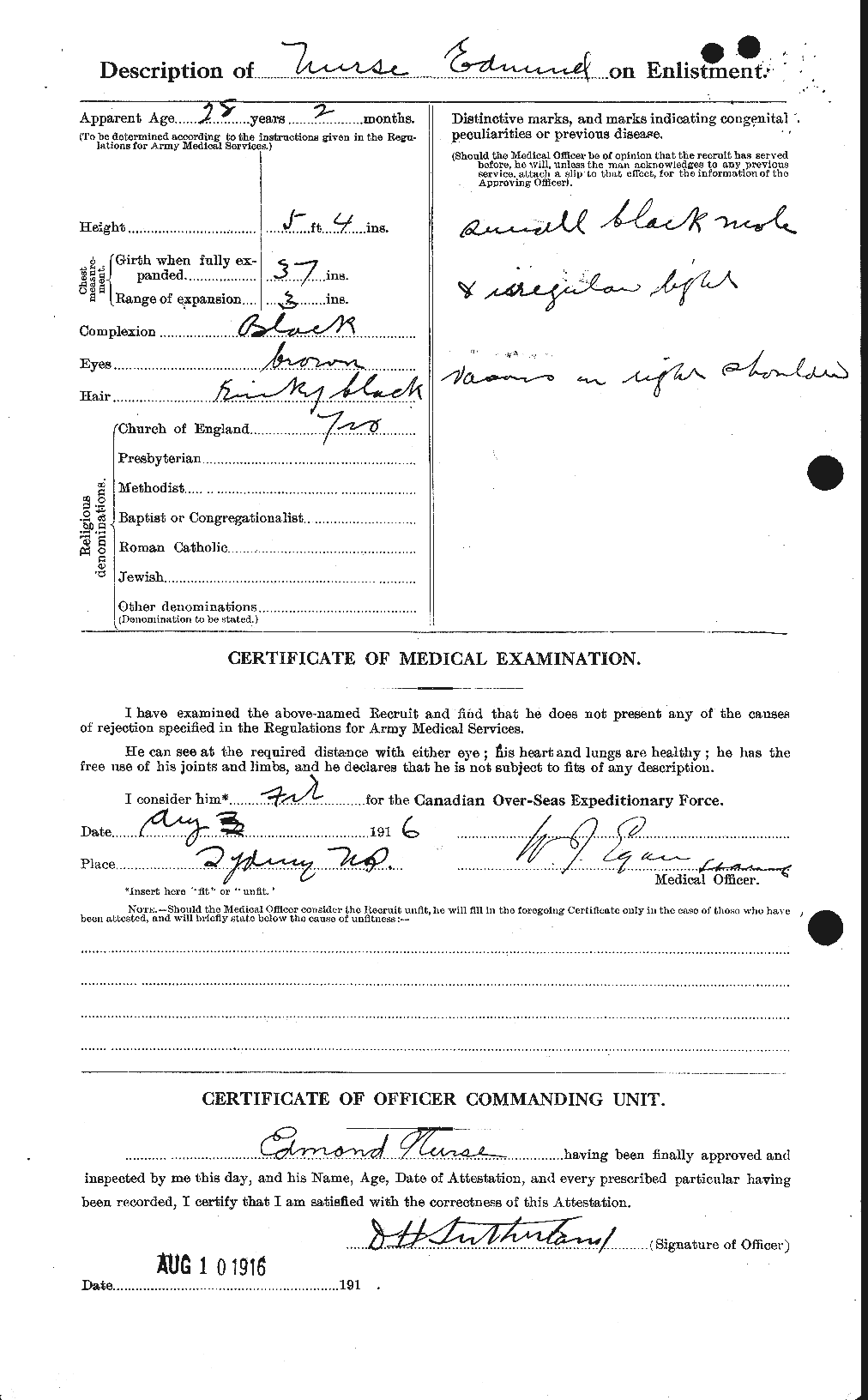 Dossiers du Personnel de la Première Guerre mondiale - CEC 553362b