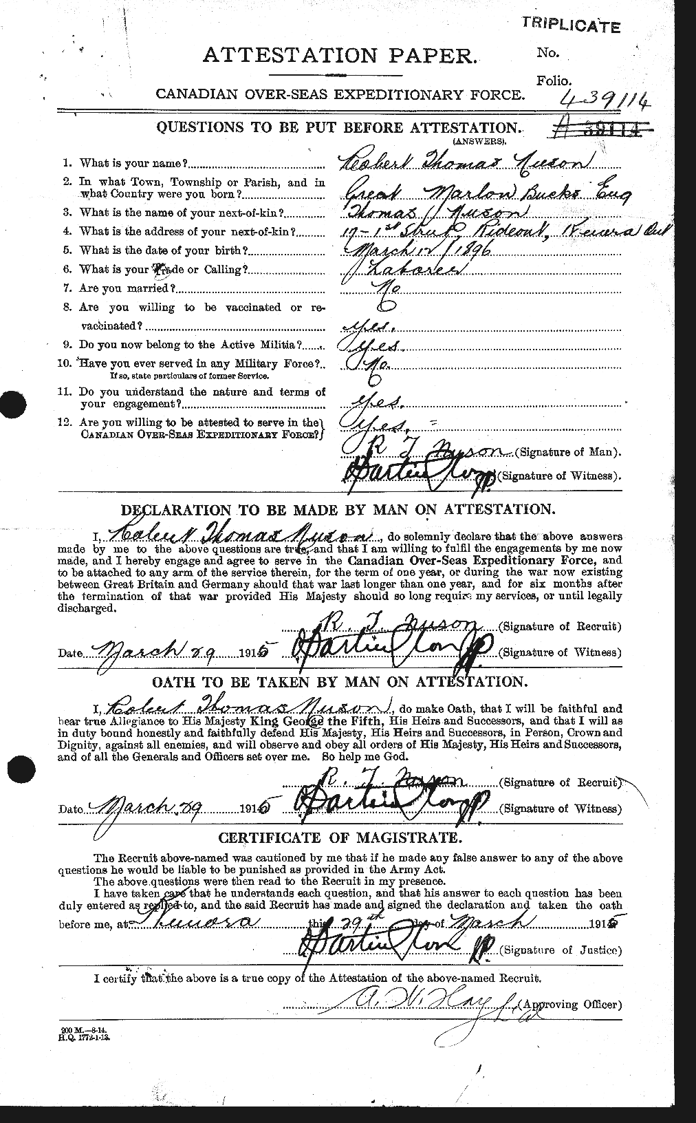 Personnel Records of the First World War - CEF 553390a
