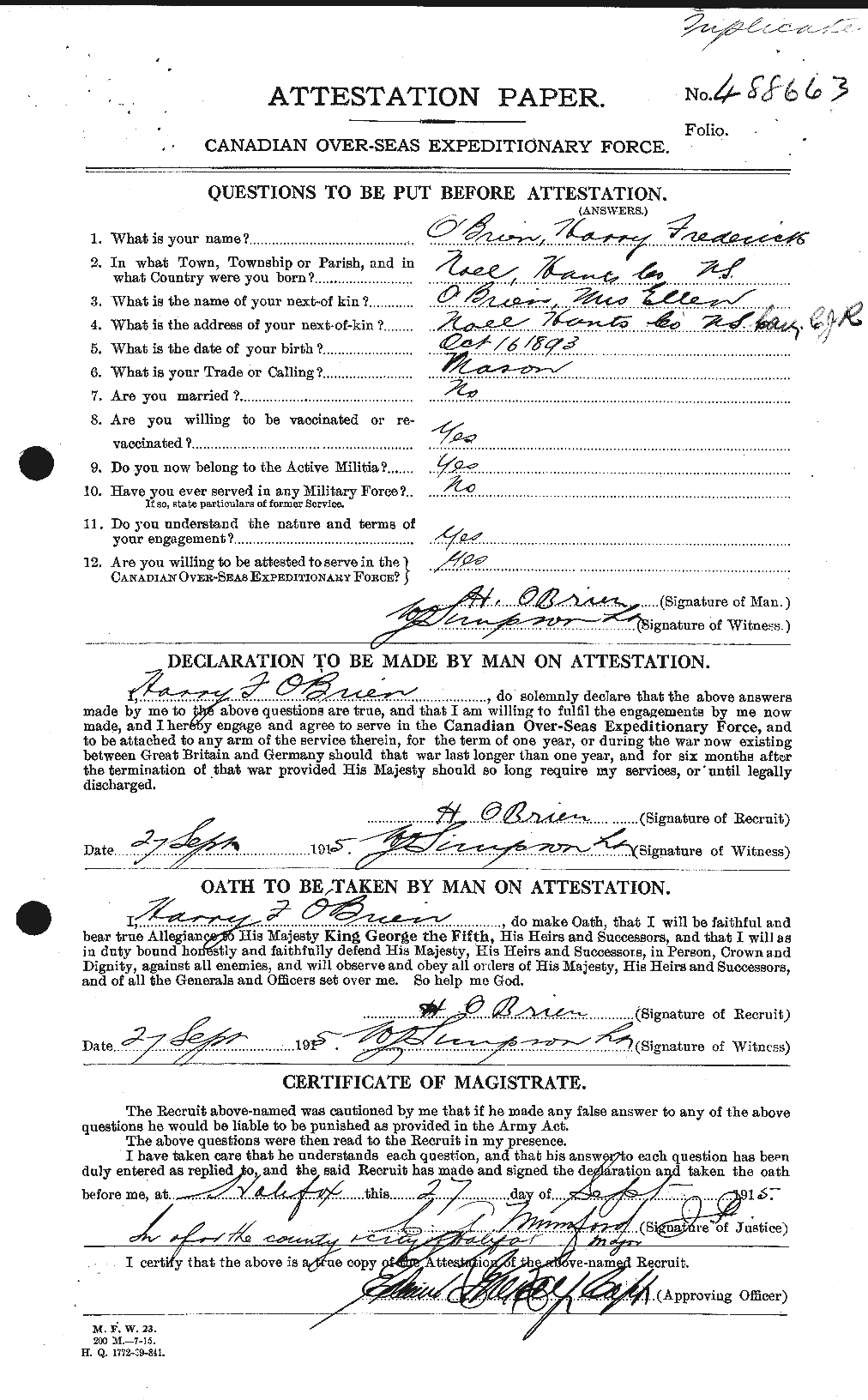 Personnel Records of the First World War - CEF 554048a