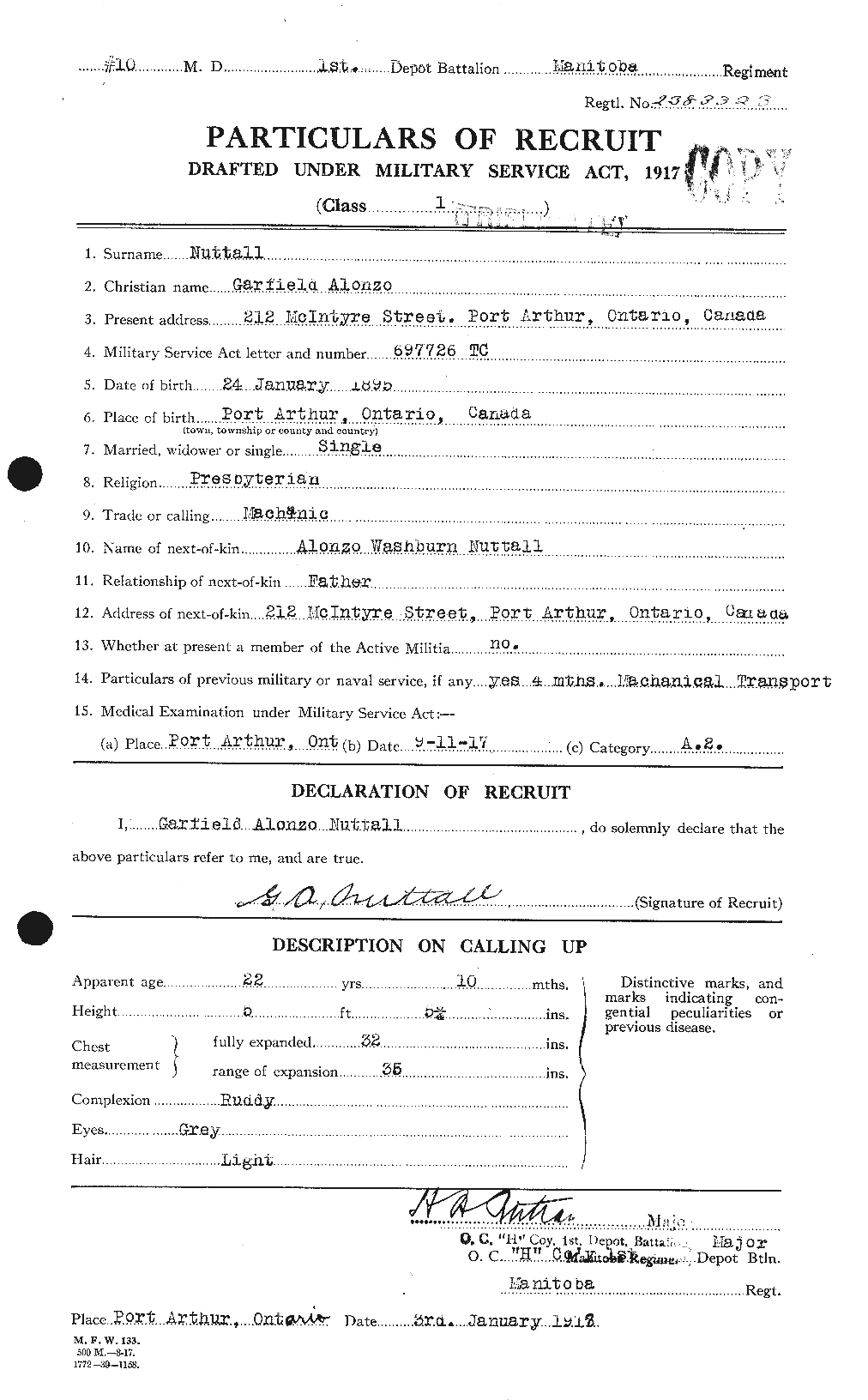 Personnel Records of the First World War - CEF 554701a