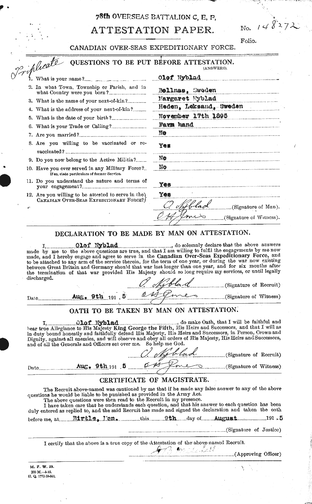 Personnel Records of the First World War - CEF 554774a