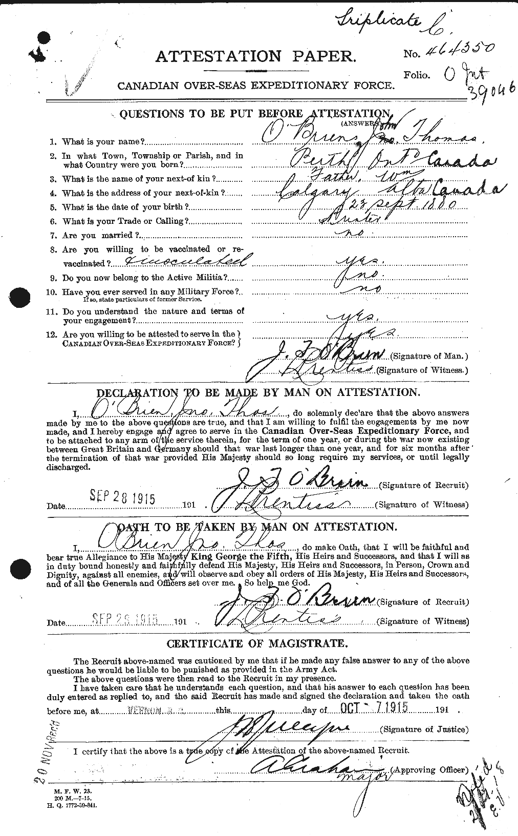 Personnel Records of the First World War - CEF 554818a
