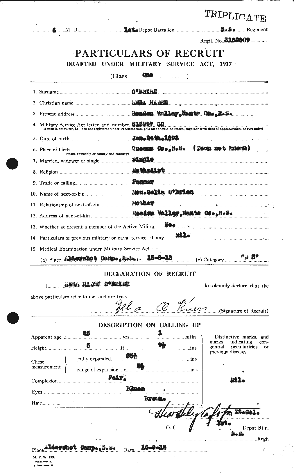 Personnel Records of the First World War - CEF 555054a