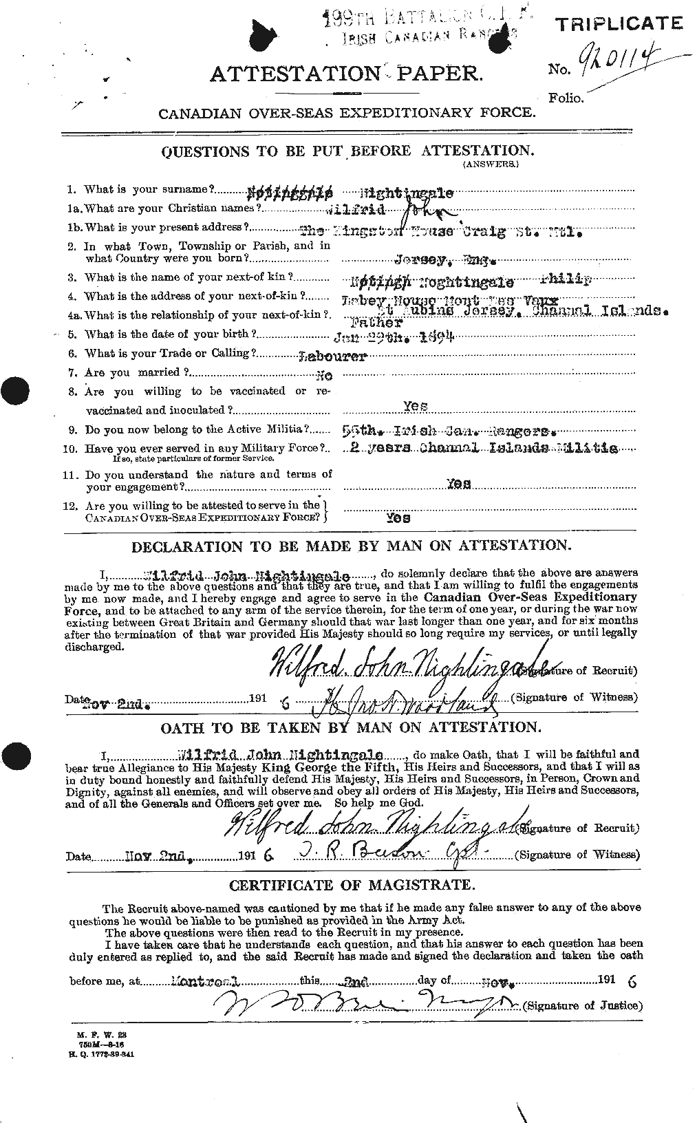 Personnel Records of the First World War - CEF 555220a