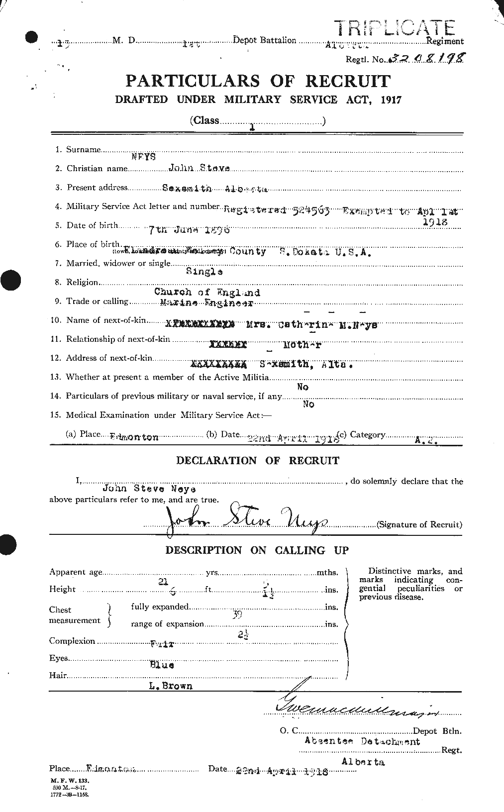Personnel Records of the First World War - CEF 556081a