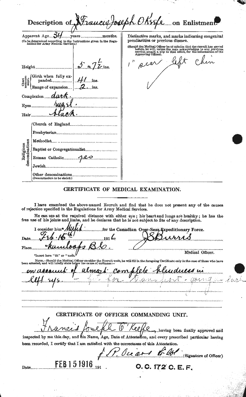 Dossiers du Personnel de la Première Guerre mondiale - CEC 556311b