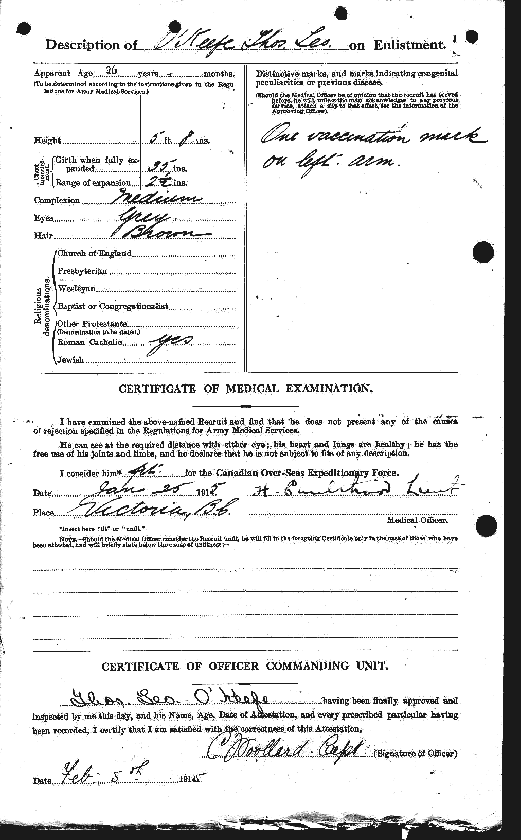 Dossiers du Personnel de la Première Guerre mondiale - CEC 556352b
