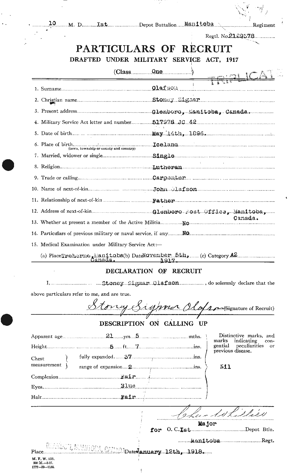 Personnel Records of the First World War - CEF 556417a