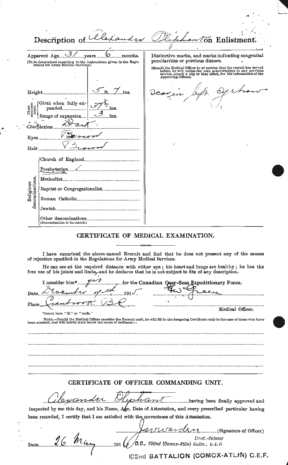 Personnel Records of the First World War - CEF 557050b