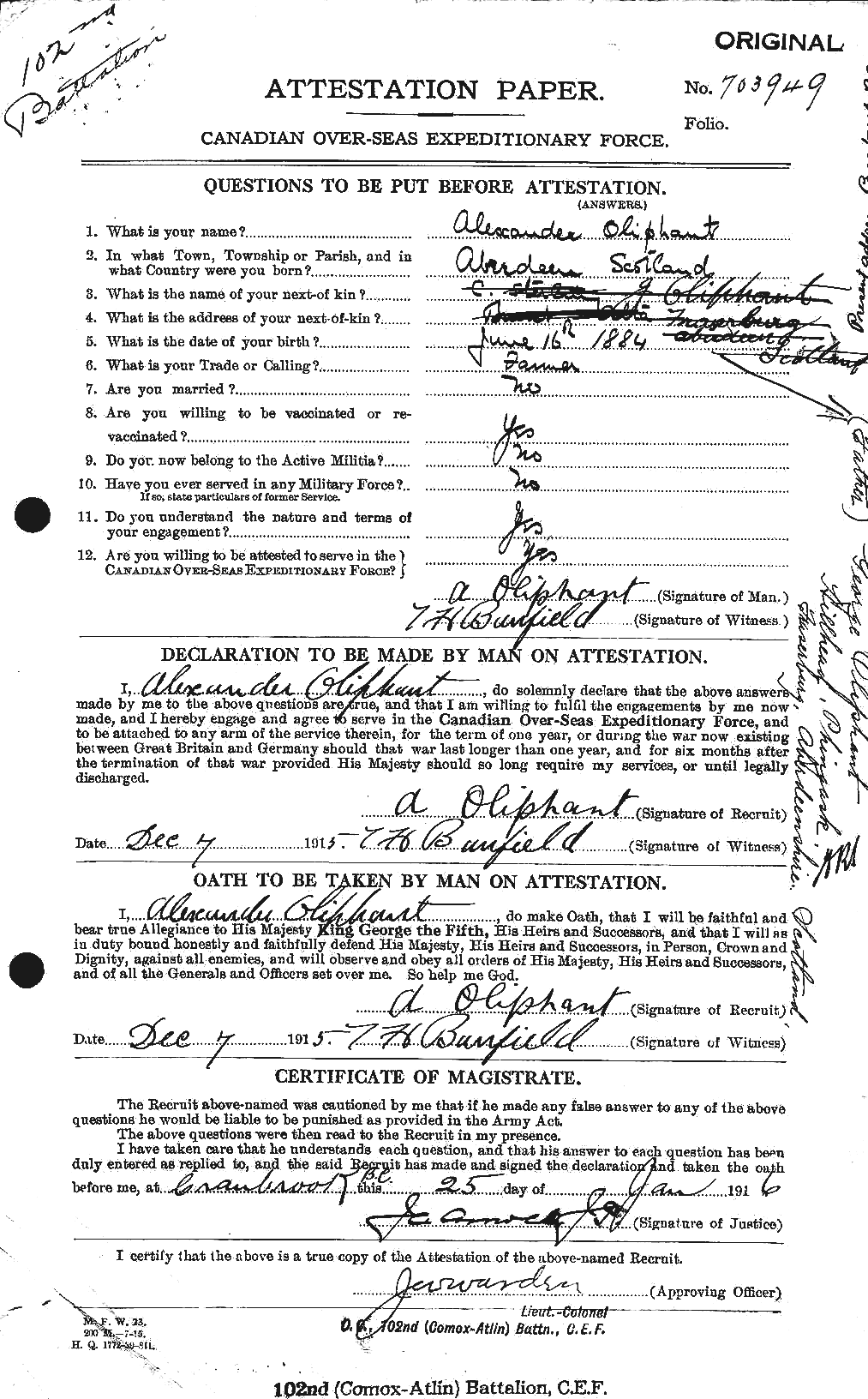 Personnel Records of the First World War - CEF 557051a
