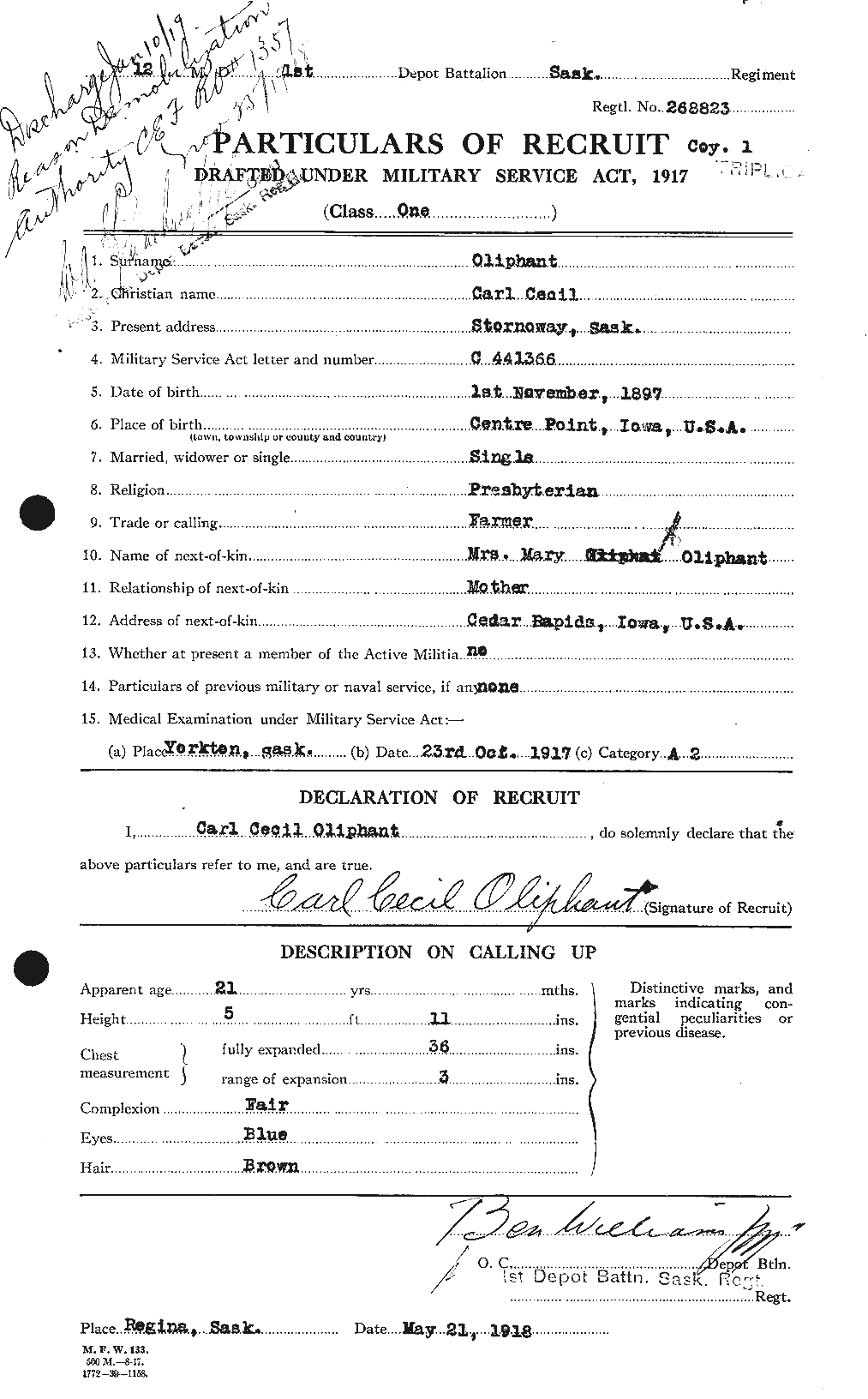 Personnel Records of the First World War - CEF 557052a