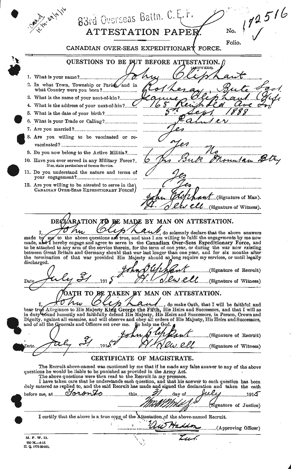 Personnel Records of the First World War - CEF 557064a