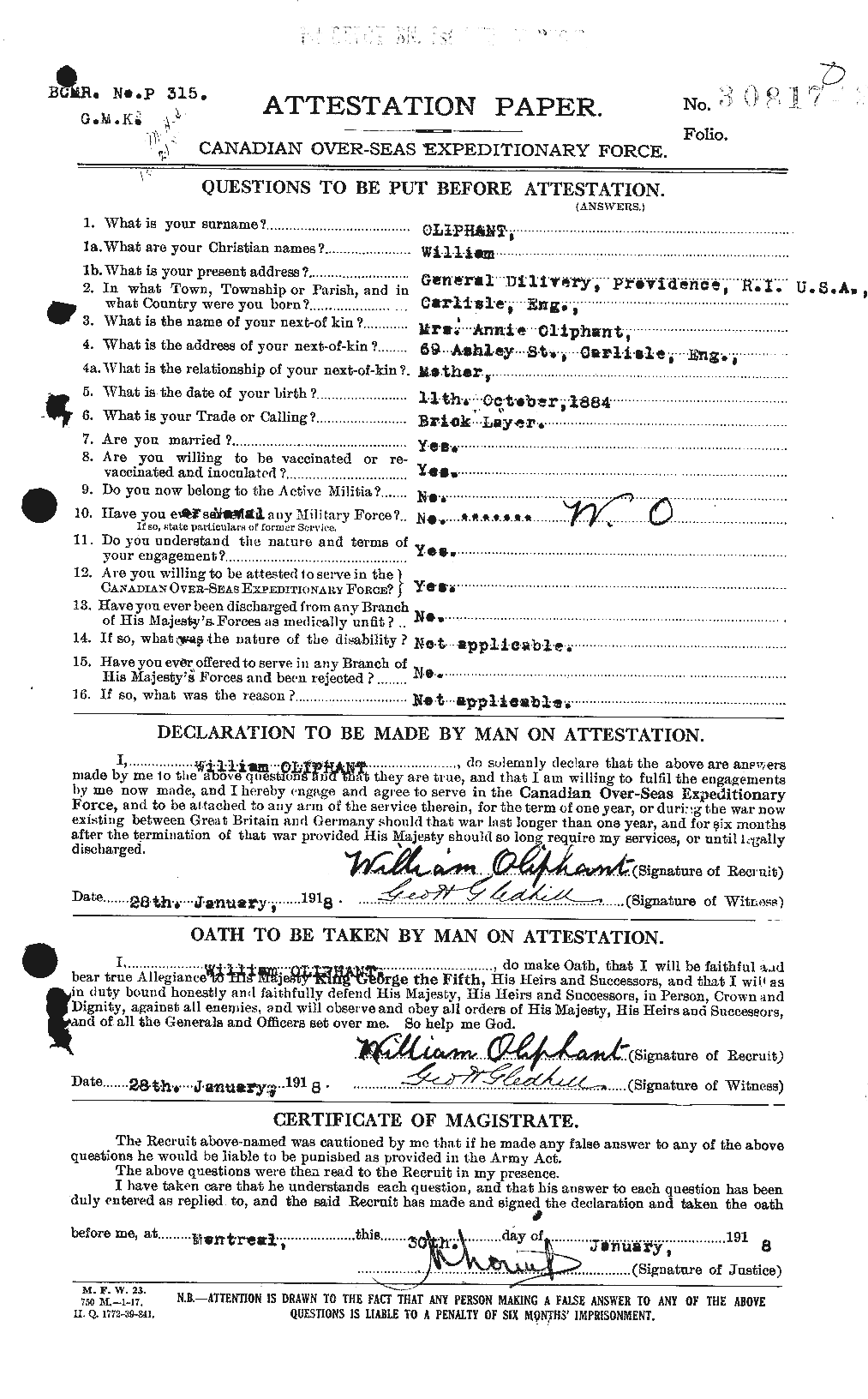 Personnel Records of the First World War - CEF 557068a