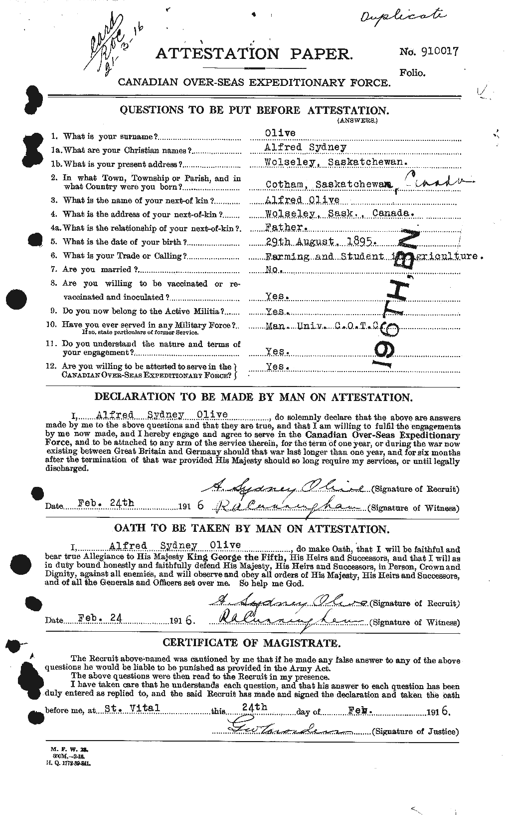 Personnel Records of the First World War - CEF 557075a