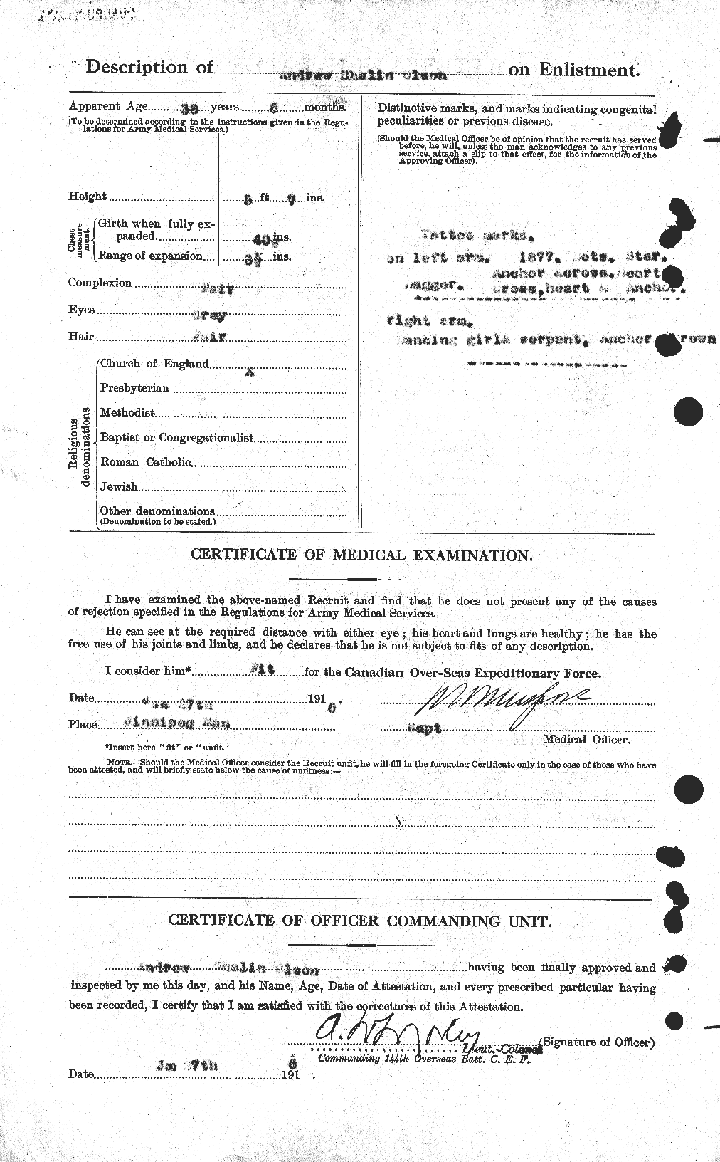 Personnel Records of the First World War - CEF 557140b