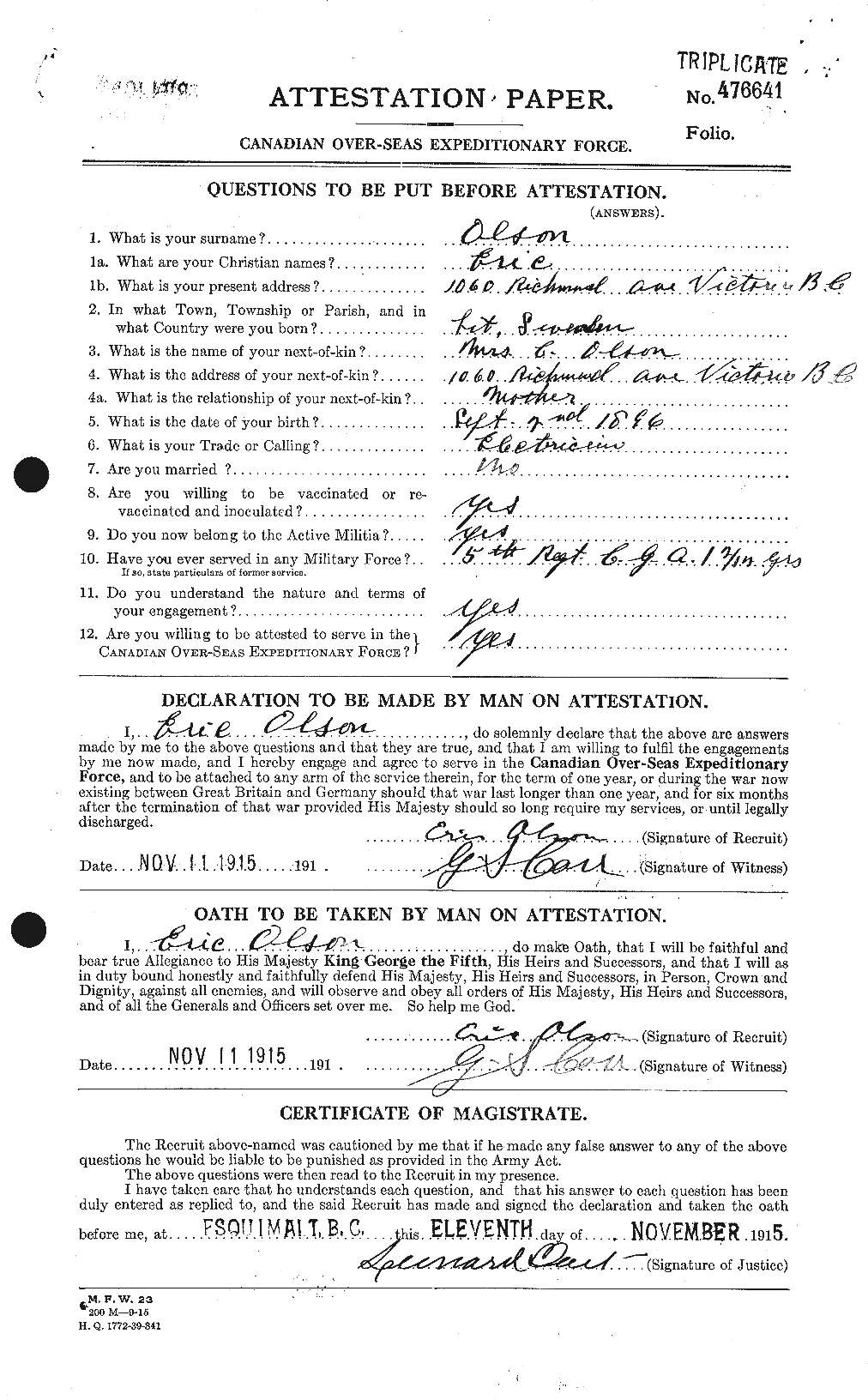 Personnel Records of the First World War - CEF 557197a