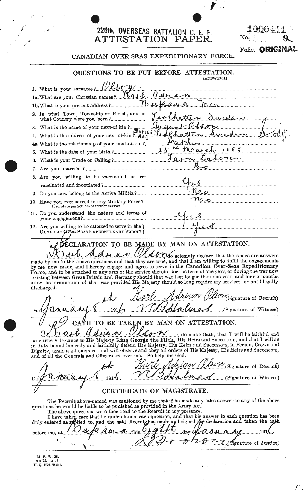 Personnel Records of the First World War - CEF 557245a