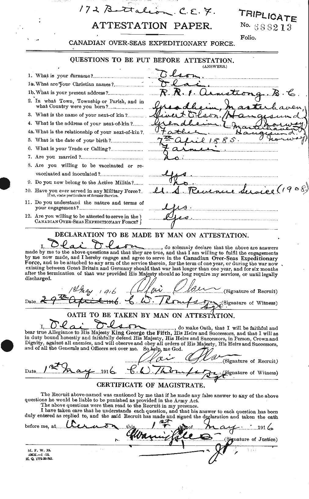 Personnel Records of the First World War - CEF 557273a