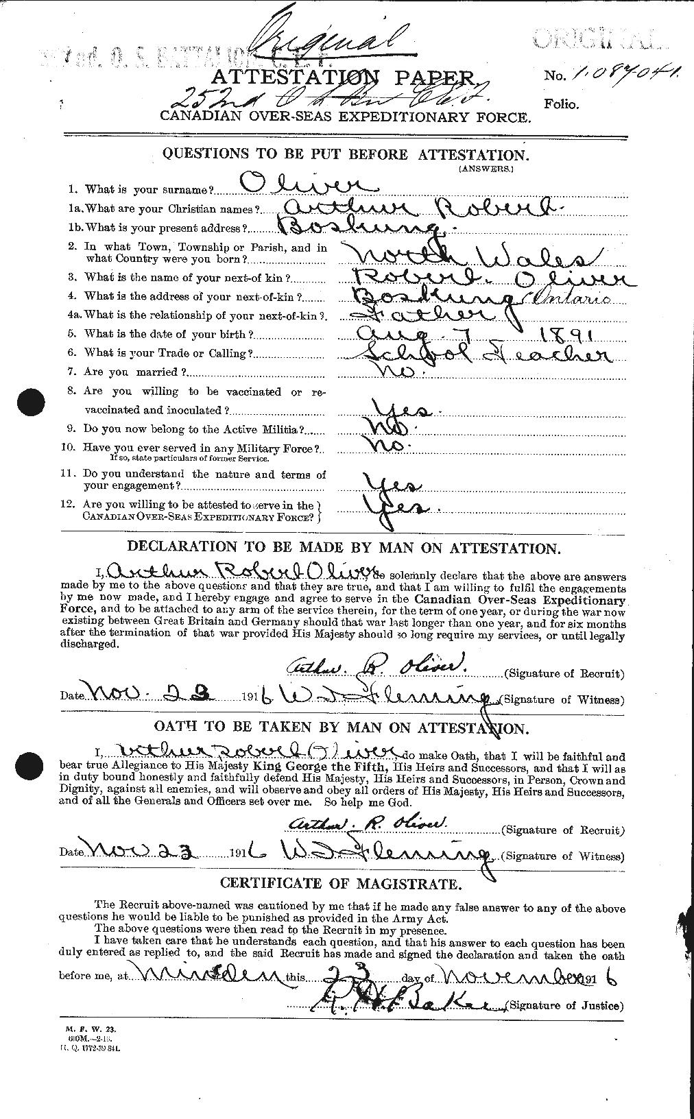 Personnel Records of the First World War - CEF 557861a