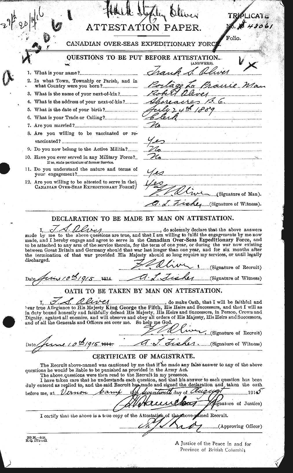 Personnel Records of the First World War - CEF 557916a