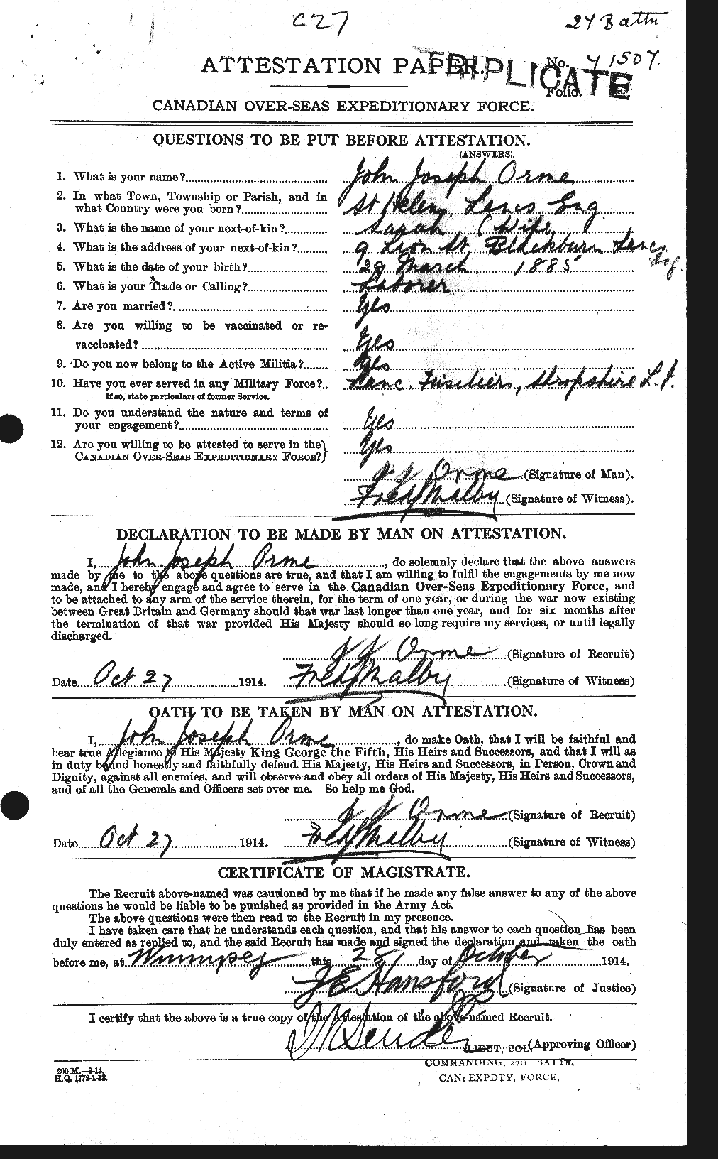 Personnel Records of the First World War - CEF 559636a