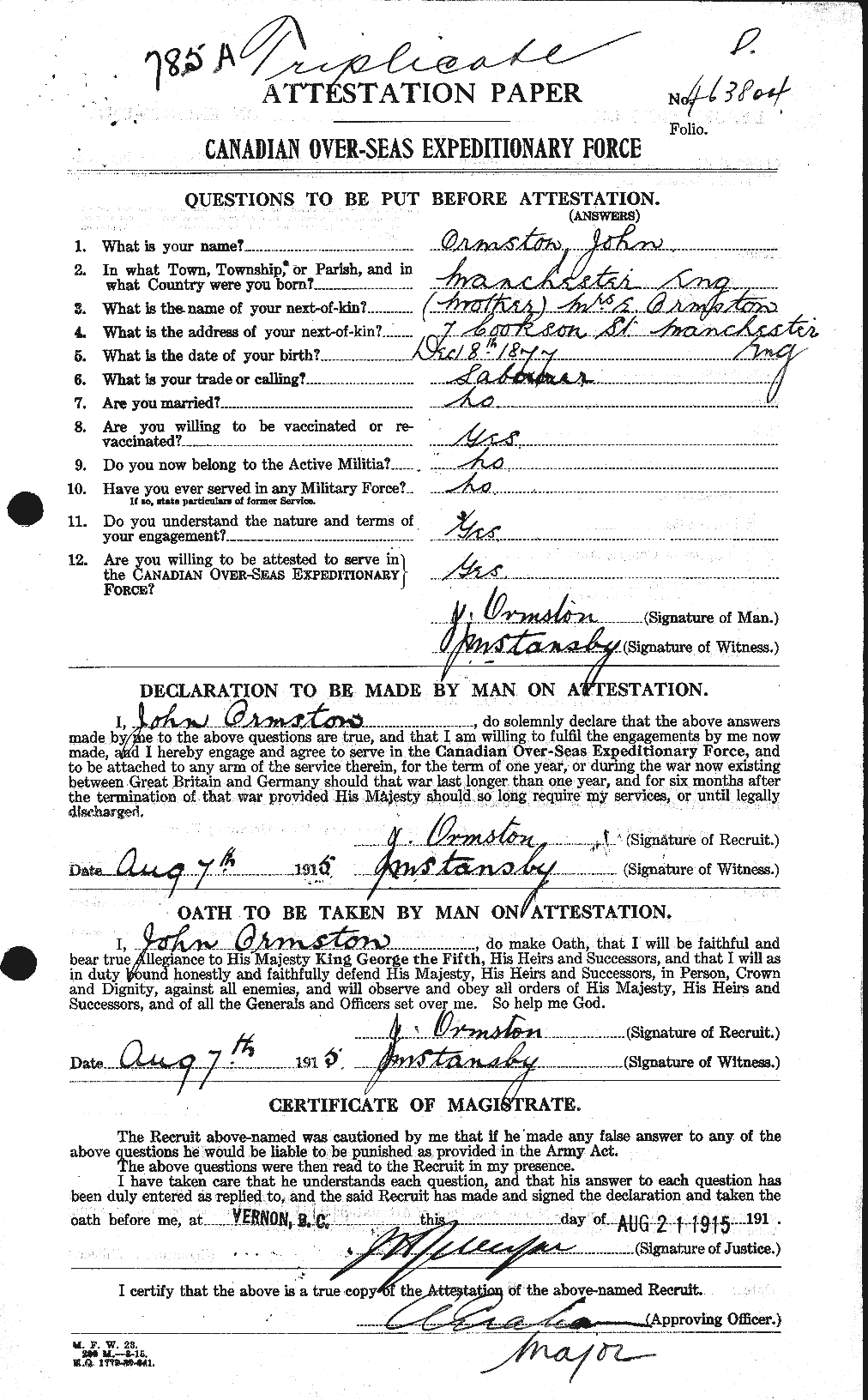 Personnel Records of the First World War - CEF 559735a