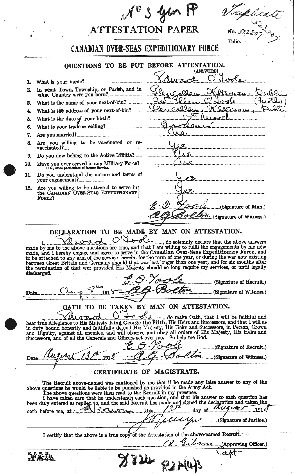 Personnel Records of the First World War - CEF 560424a