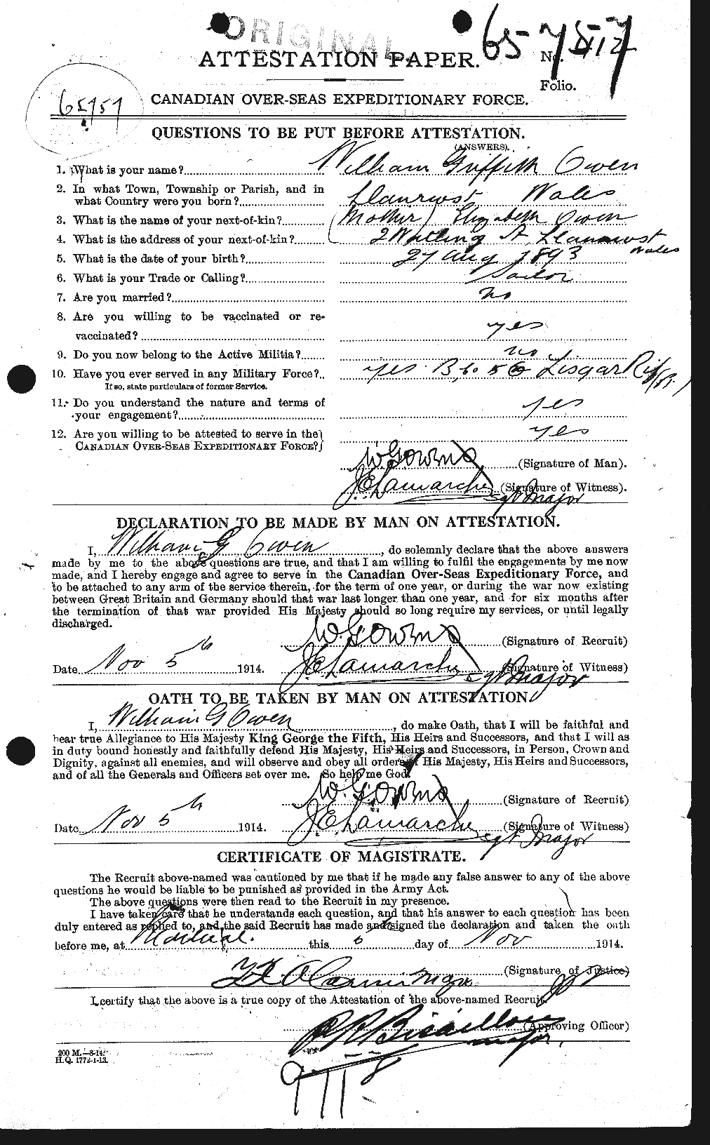 Personnel Records of the First World War - CEF 561406a