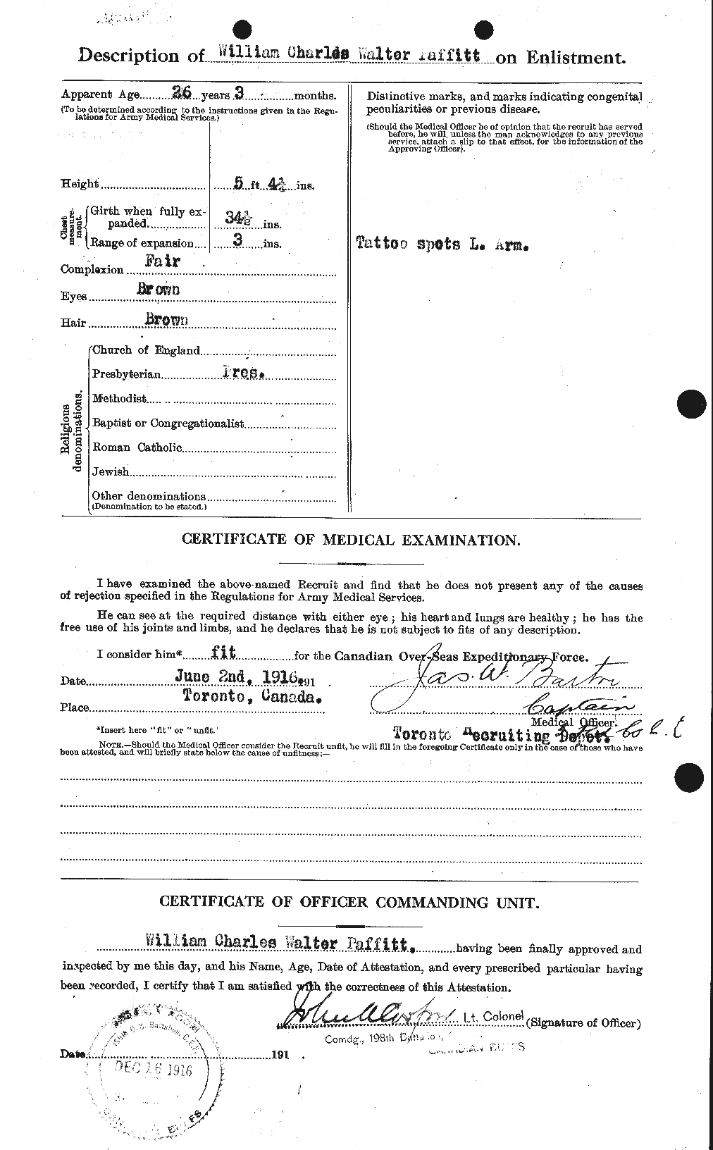 Personnel Records of the First World War - CEF 561960b