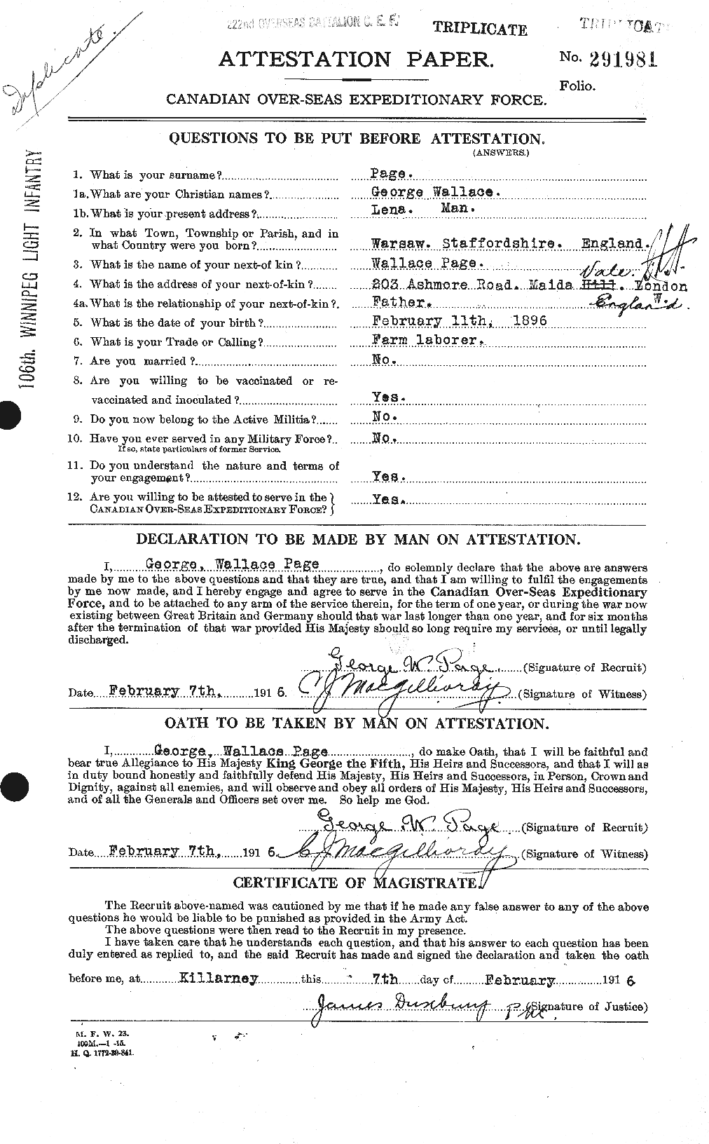 Personnel Records of the First World War - CEF 562111a