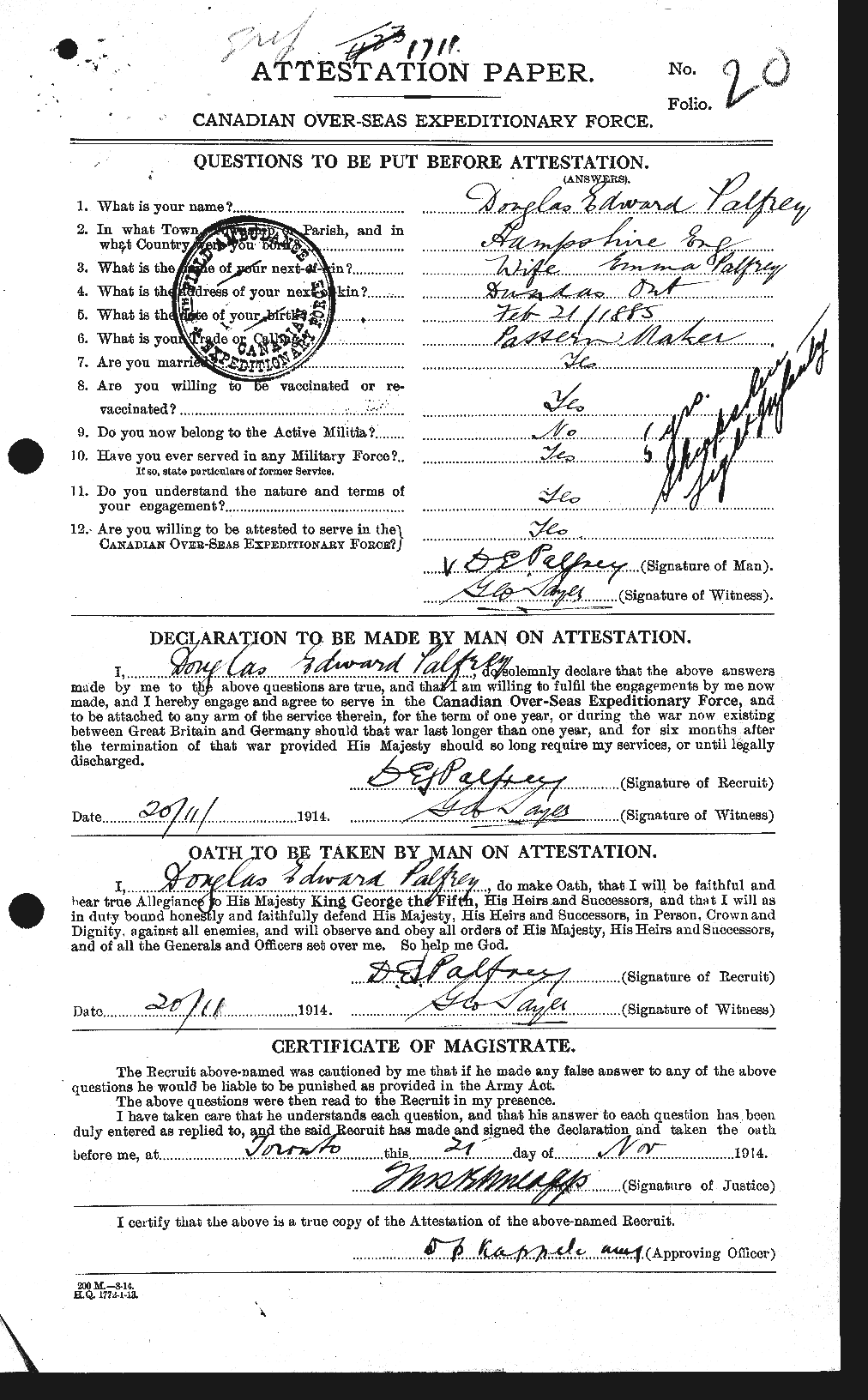 Personnel Records of the First World War - CEF 562628a