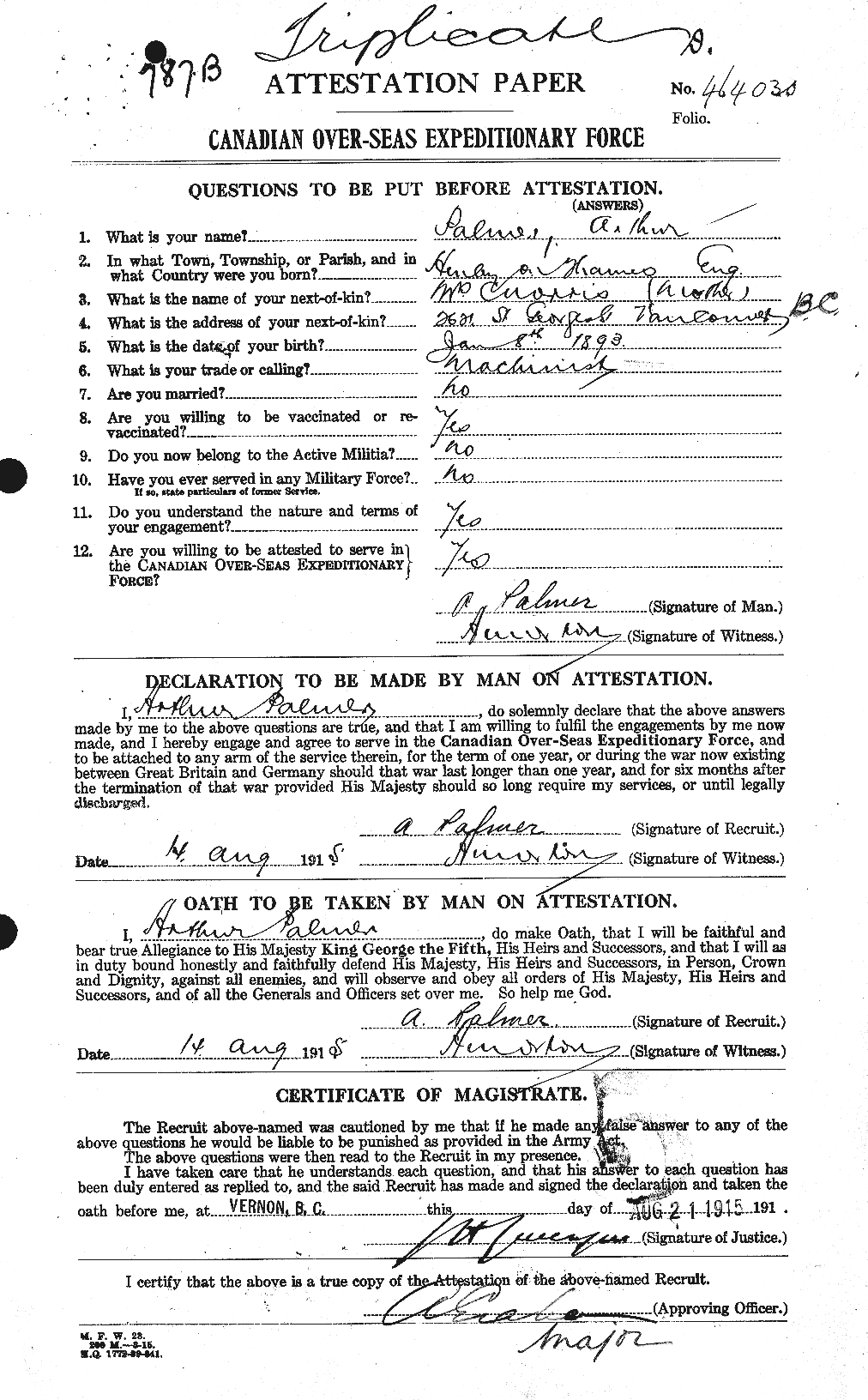 Personnel Records of the First World War - CEF 562779a