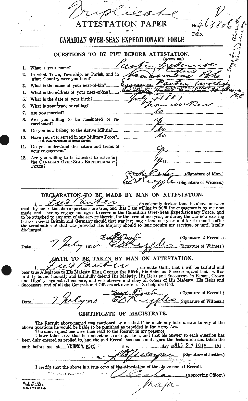 Personnel Records of the First World War - CEF 563428a