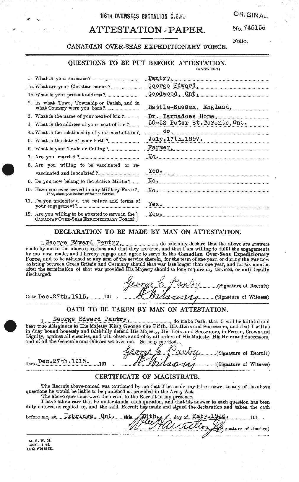 Personnel Records of the First World War - CEF 563455a