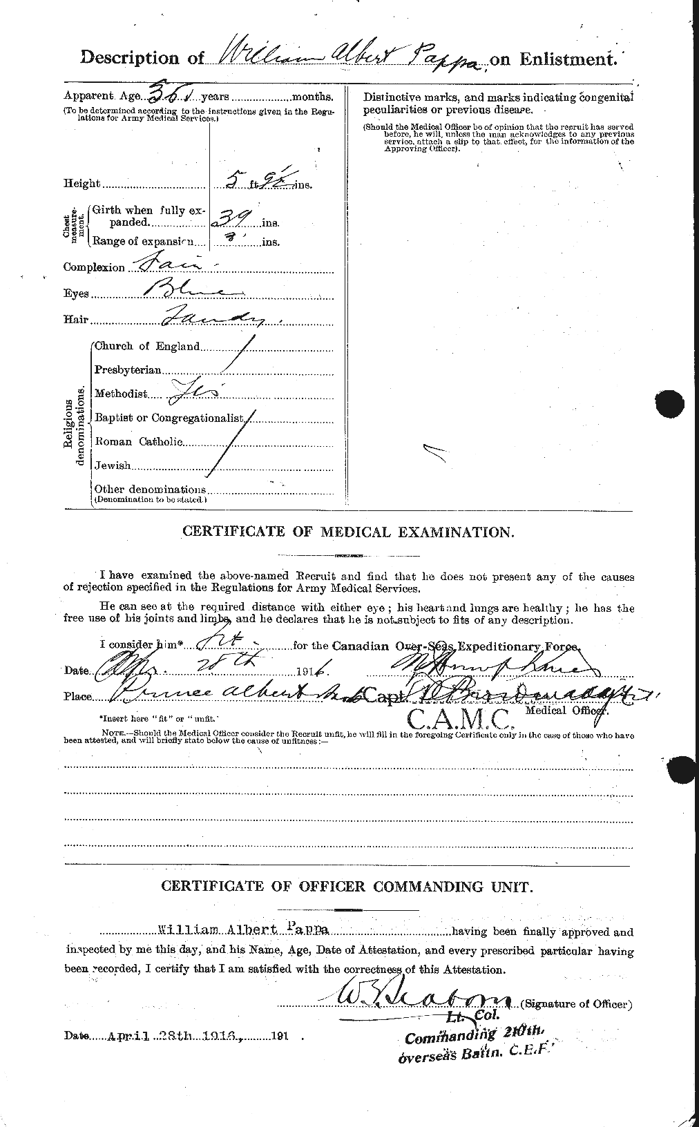 Personnel Records of the First World War - CEF 563557b