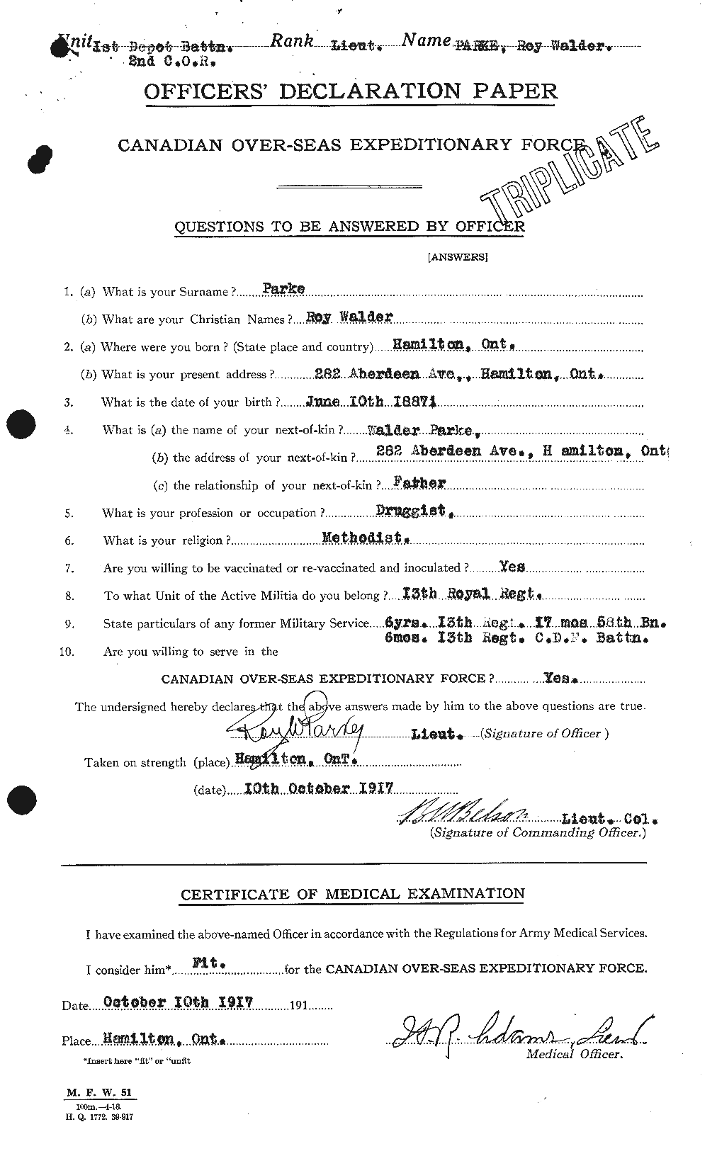 Personnel Records of the First World War - CEF 564943a