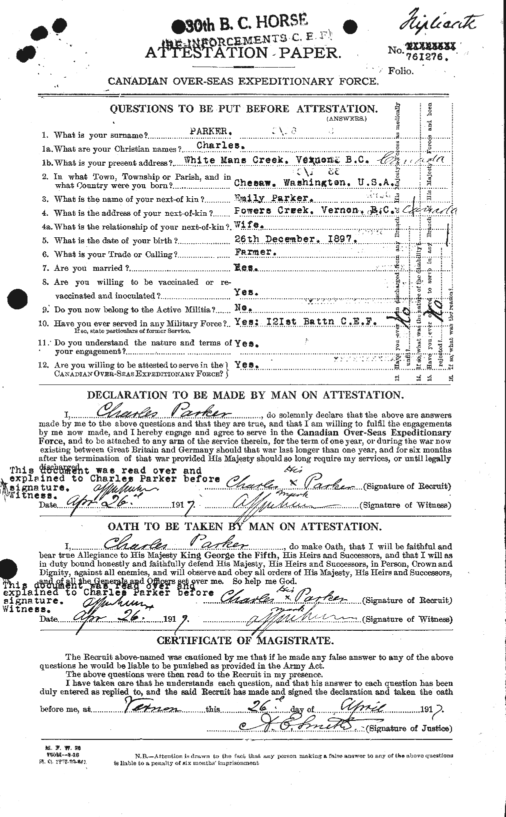 Personnel Records of the First World War - CEF 565056a