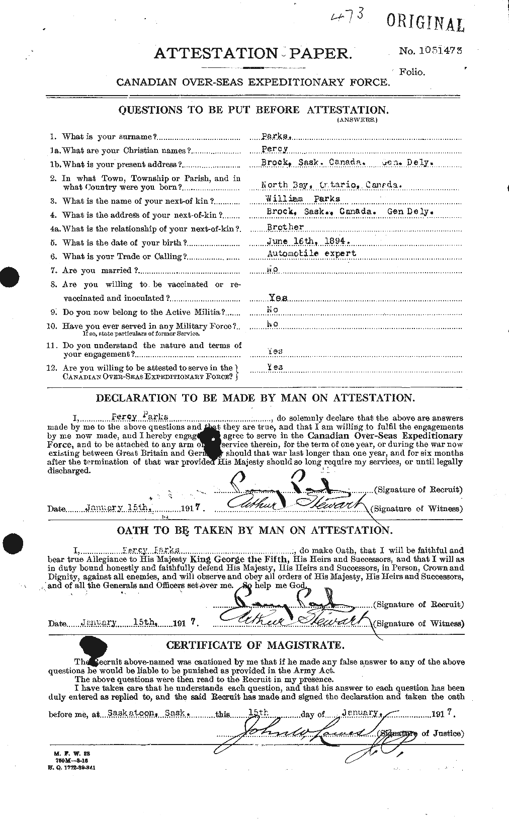 Personnel Records of the First World War - CEF 566193a