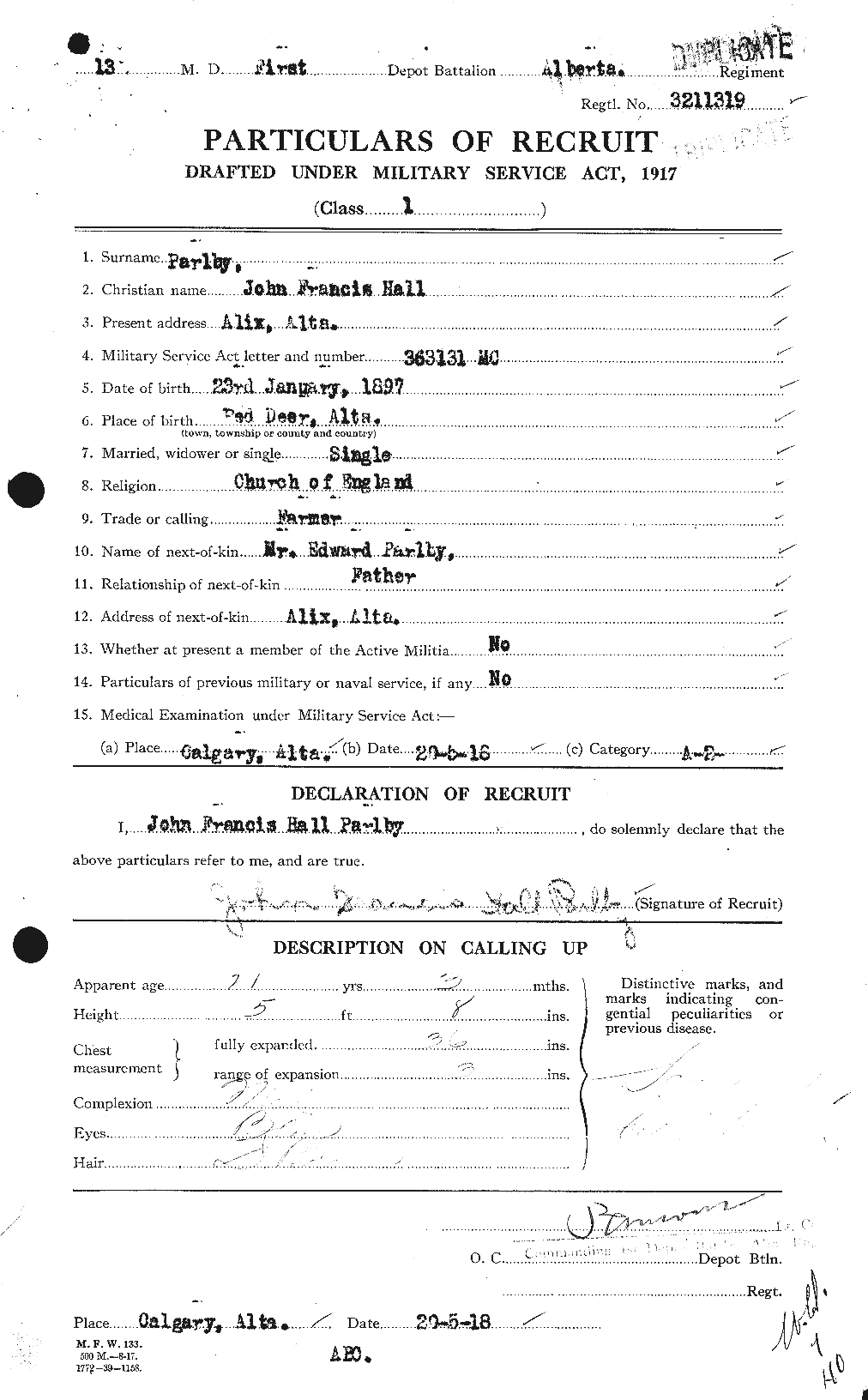 Personnel Records of the First World War - CEF 566240a