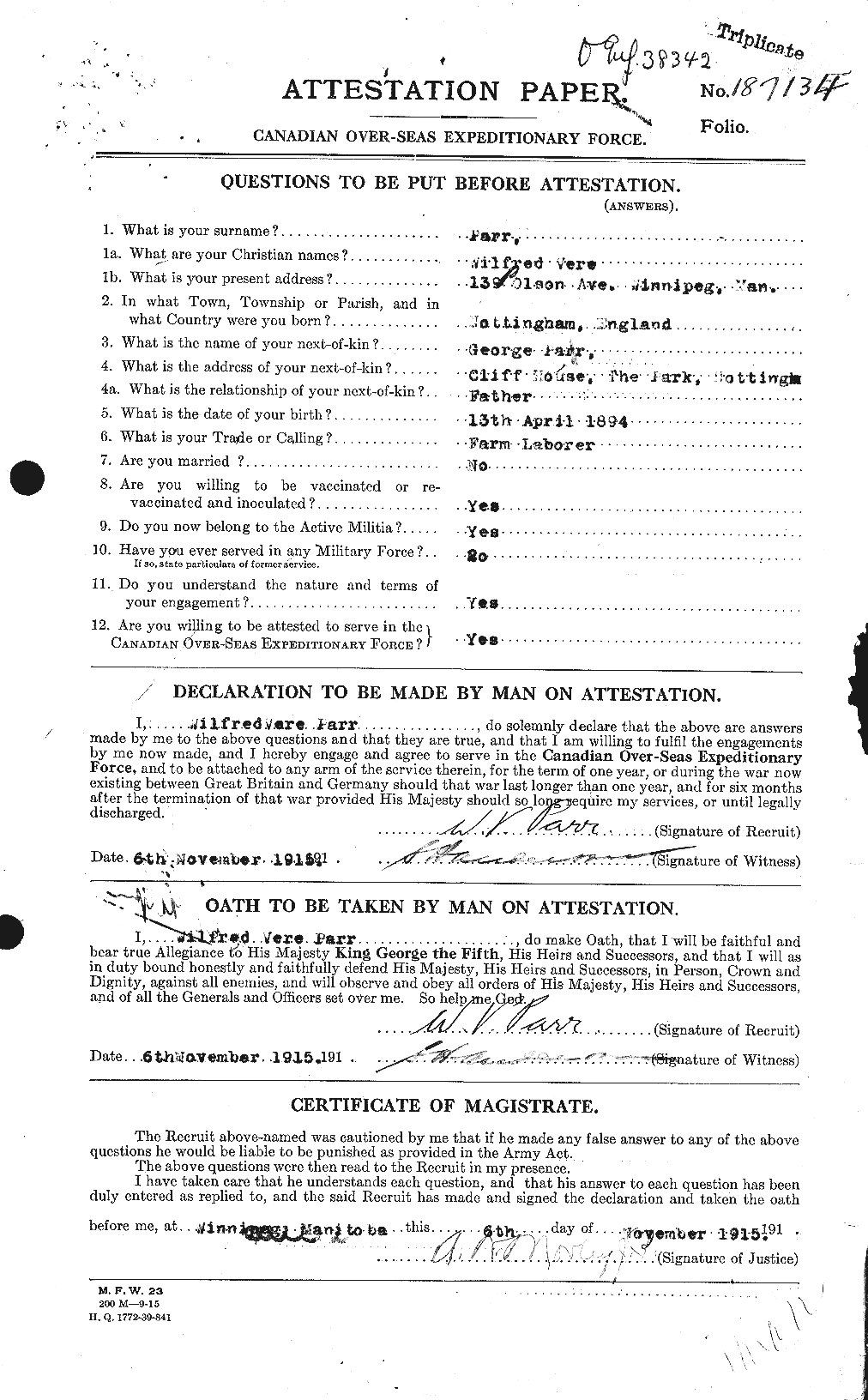 Personnel Records of the First World War - CEF 566455a