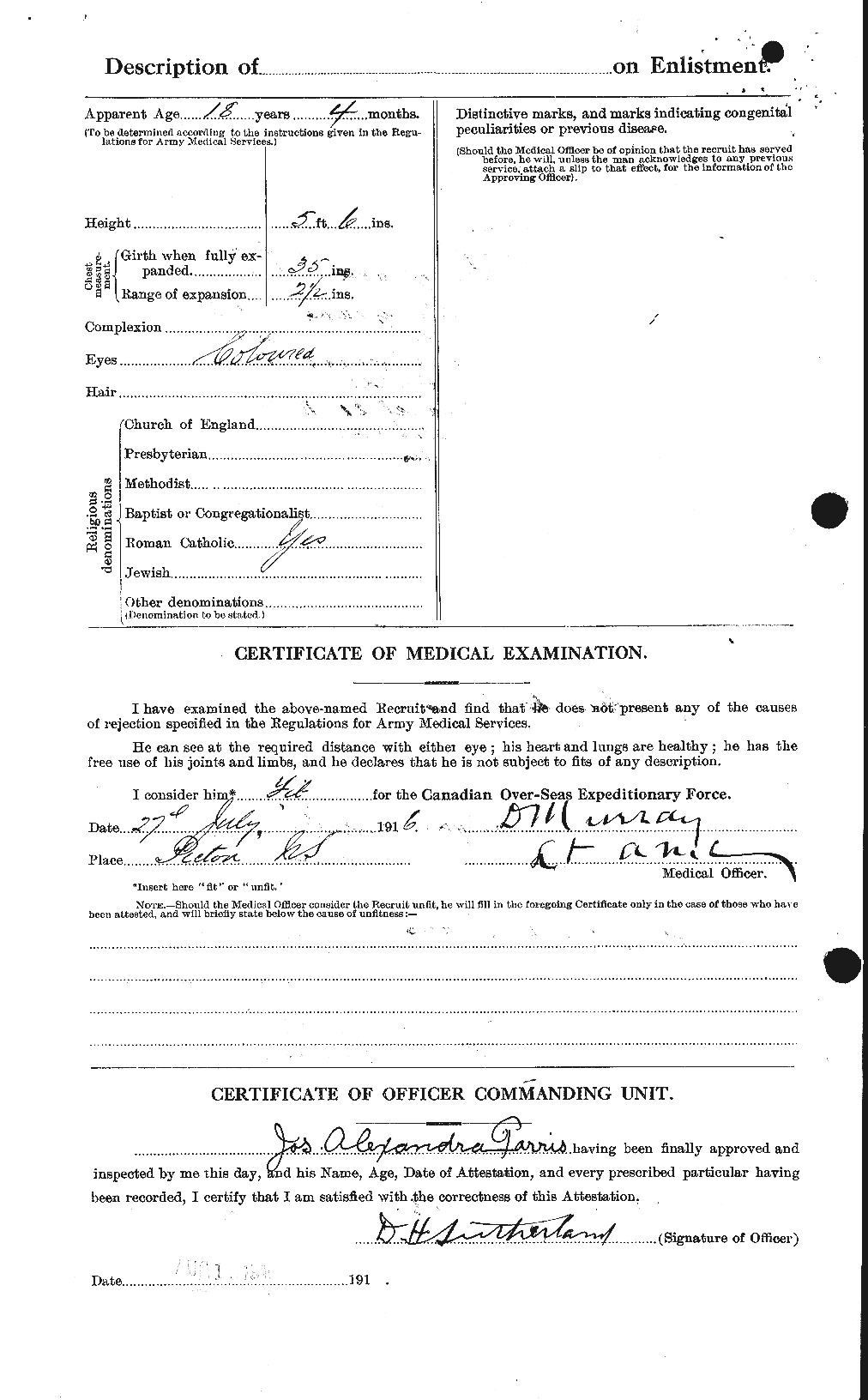Dossiers du Personnel de la Première Guerre mondiale - CEC 566511b