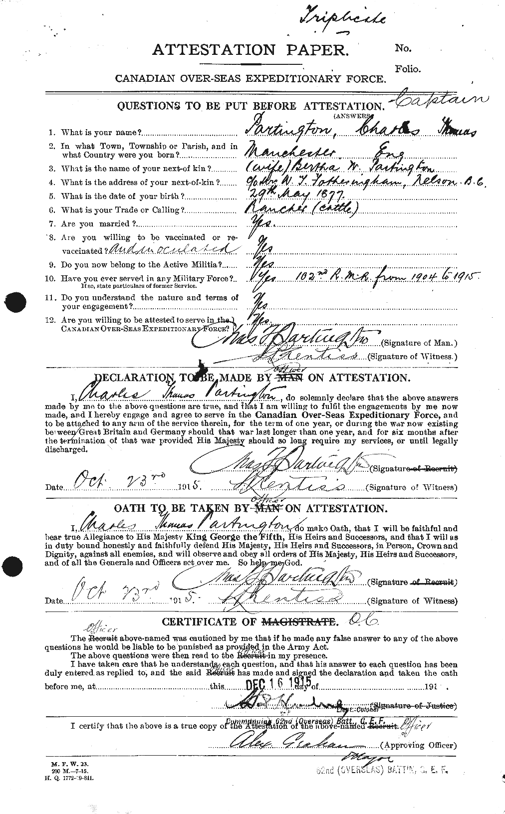 Personnel Records of the First World War - CEF 567060a