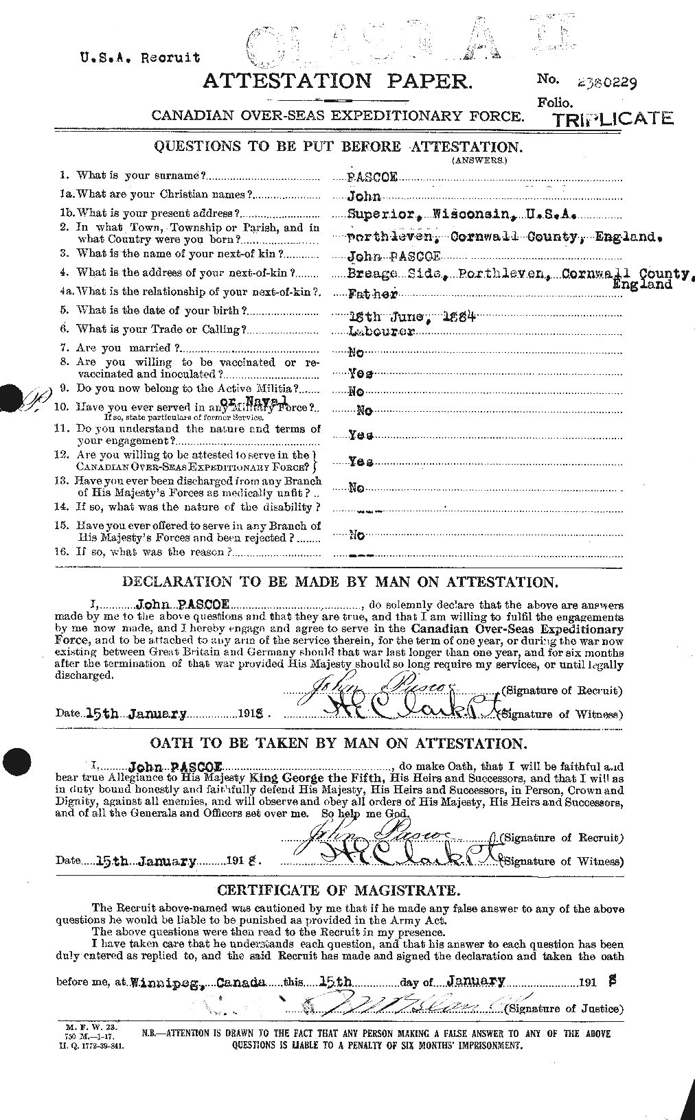 Personnel Records of the First World War - CEF 567216a